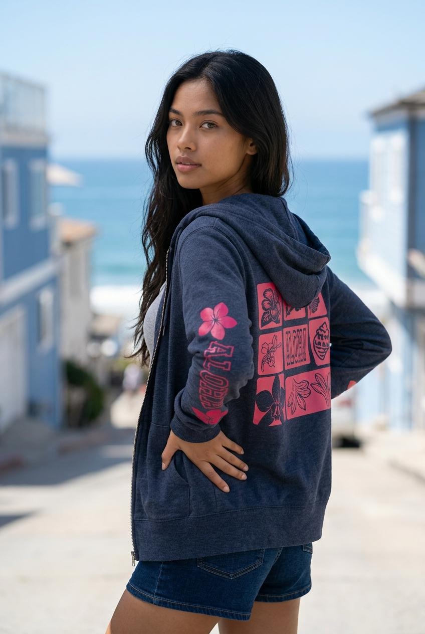 Pua Quilt Zippered Hoodie