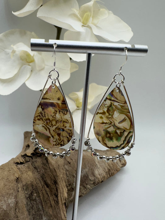 Paua & Rainbow Graphite Crystal Earrings